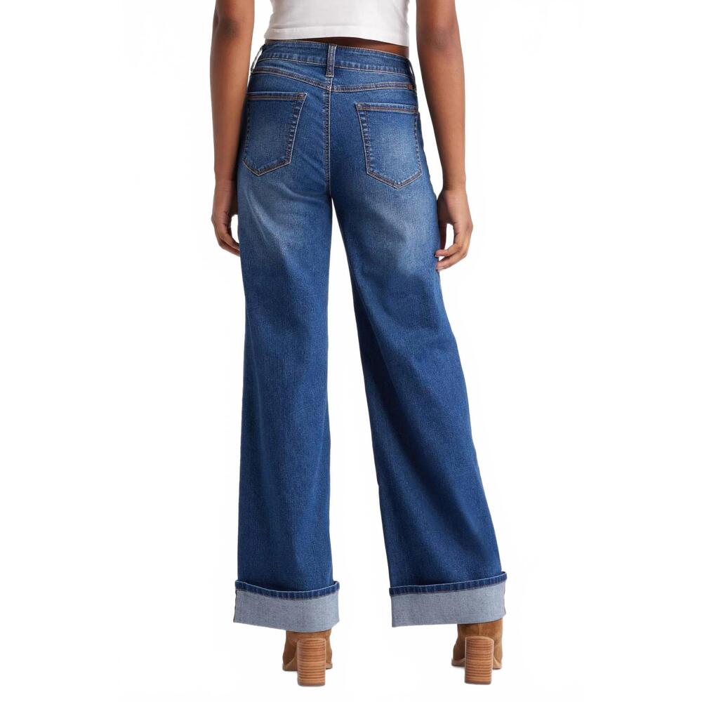 NEW 1822 DENIM slim wide leg with cuff jeans in oaklee - Picture 3 of 4